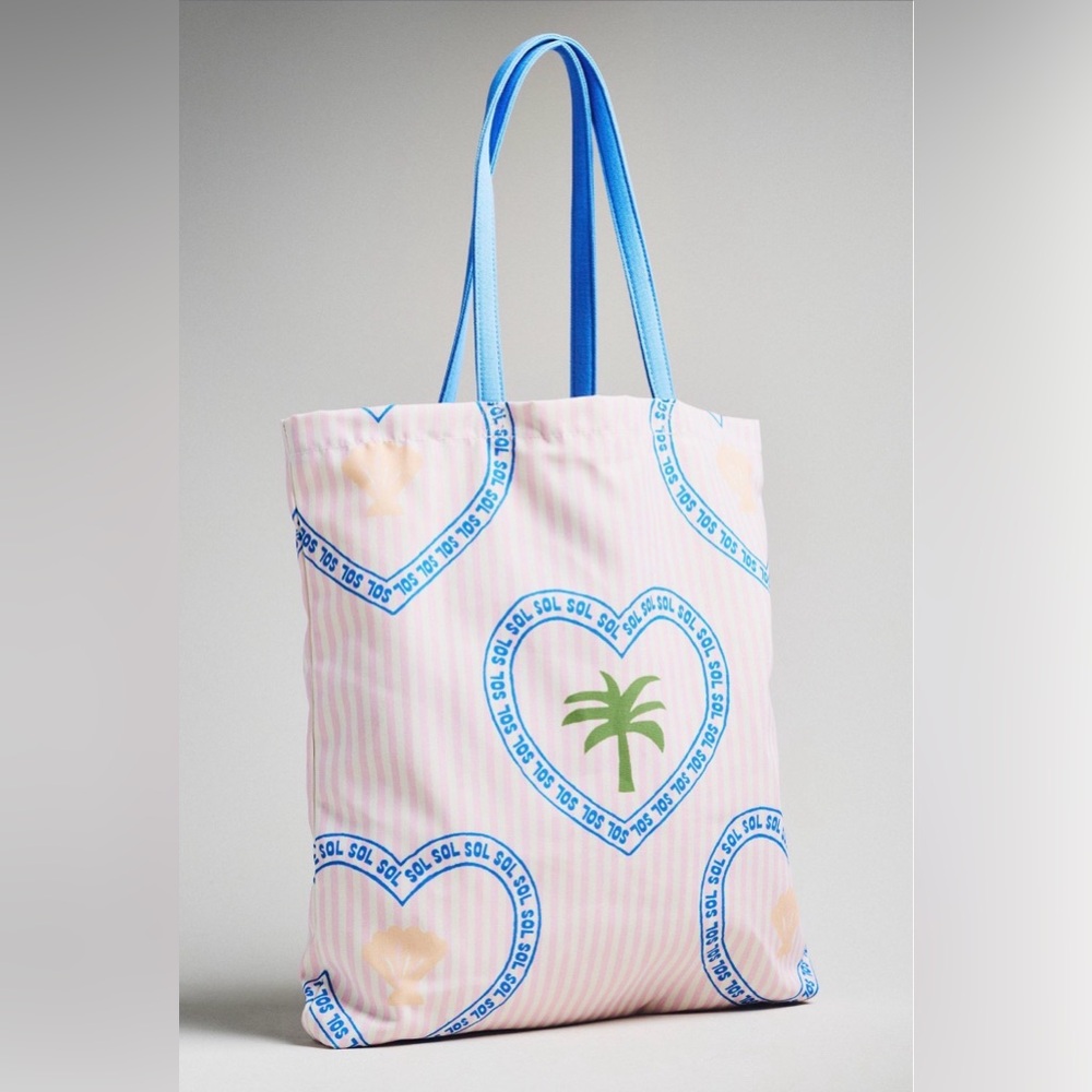 Anthropologie Graphic Canvas Tote Bag, NWT